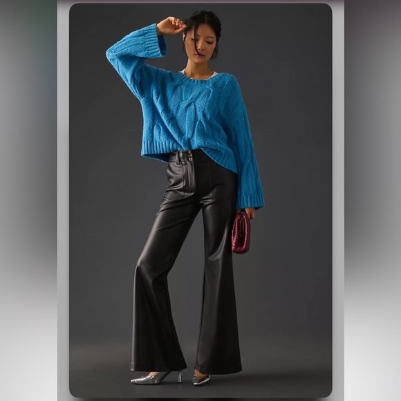 The Naomi Wide-Leg Flare Pants by Maeve: Faux Leather Edition Size 16 - Picture 2 of 13